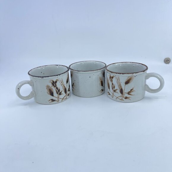 vintage stonehenge midwinter "wild oats" pattern cups and saucers set of 3 - Picture 2 of 7